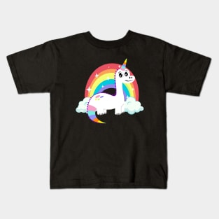 Unicorn Dinosaur and a Rainbow Kids T-Shirt